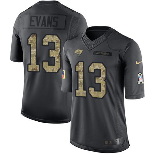 Nike Buccaneers #13 Mike Evans Black Men's Stitched NFL Limited 2016 Salute to Service Jersey